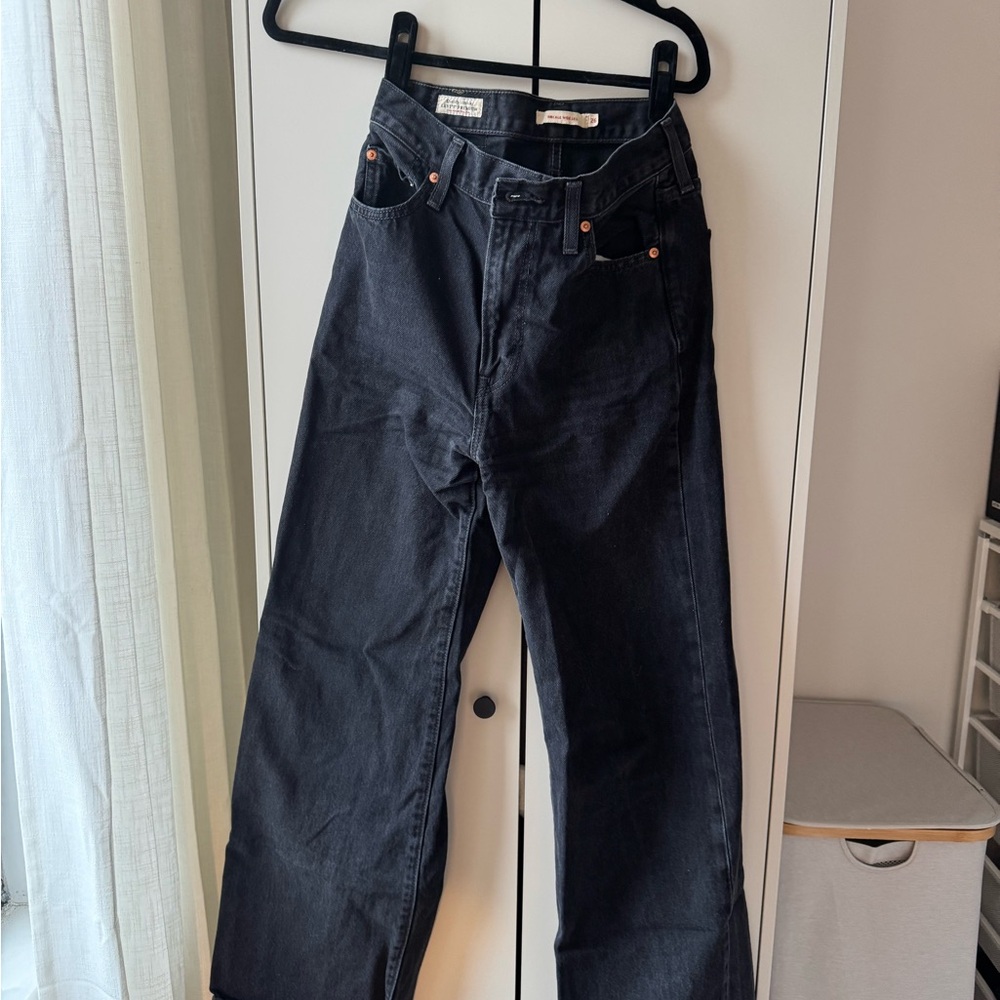 Levi's Women's Rib Cage Wide Leg Black Jeans